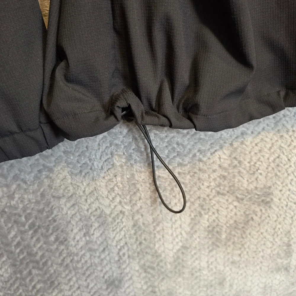 Alo Yoga Womens Black Ripstop Quarter Zip Pullover Pouch Pocket 2XL